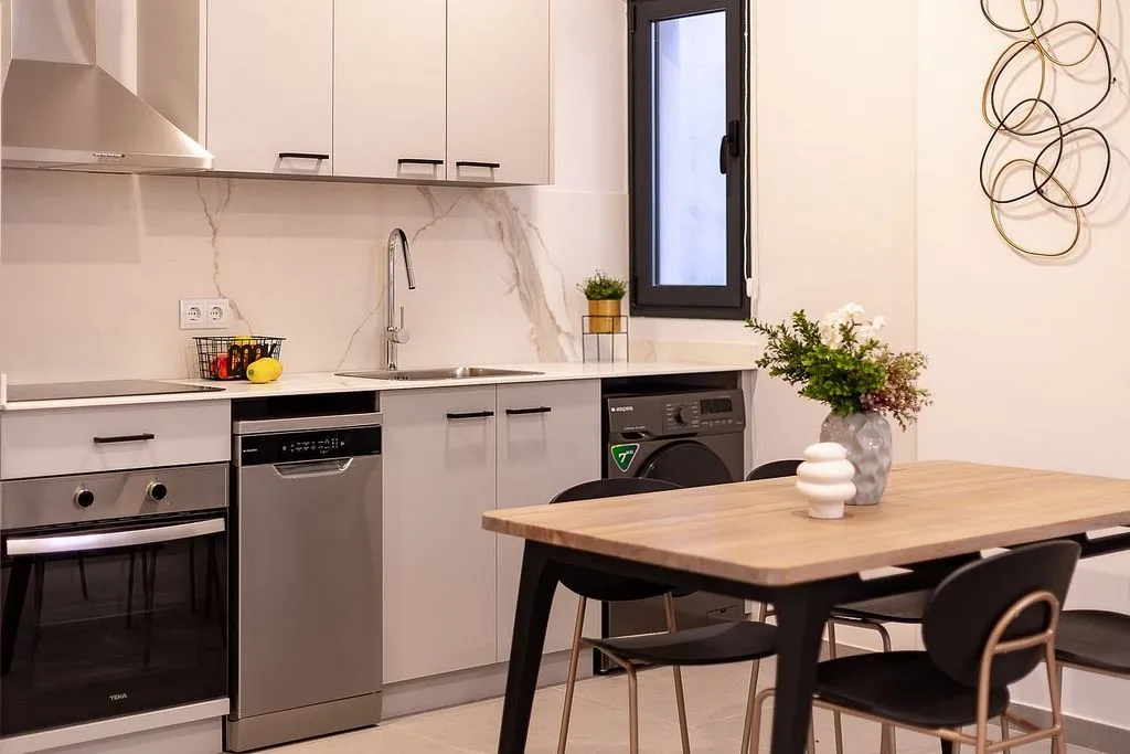 Kitchen - Modern Flat with Balcony in Nou Moles, Valencia
