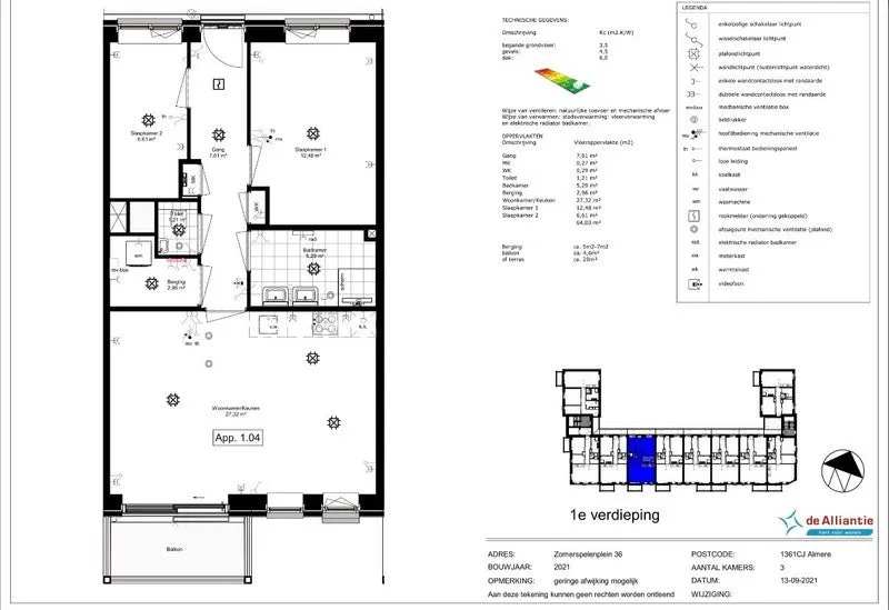Plan - Bien 4 pièces à Bussum