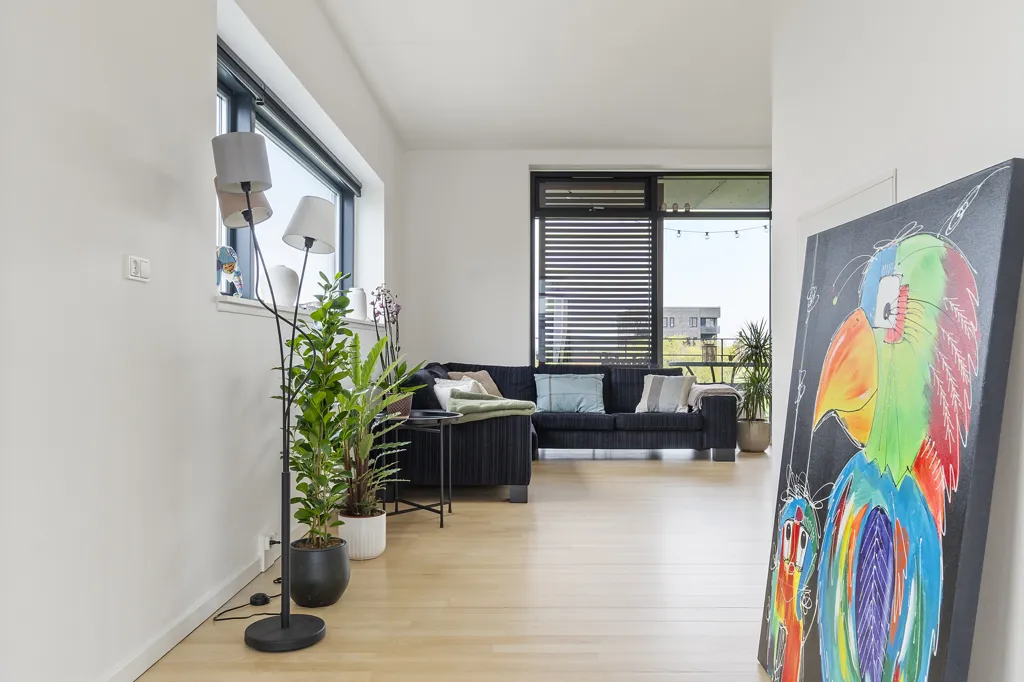 Soggiorno - 3-Bed Apartment with Balconies in Søborg