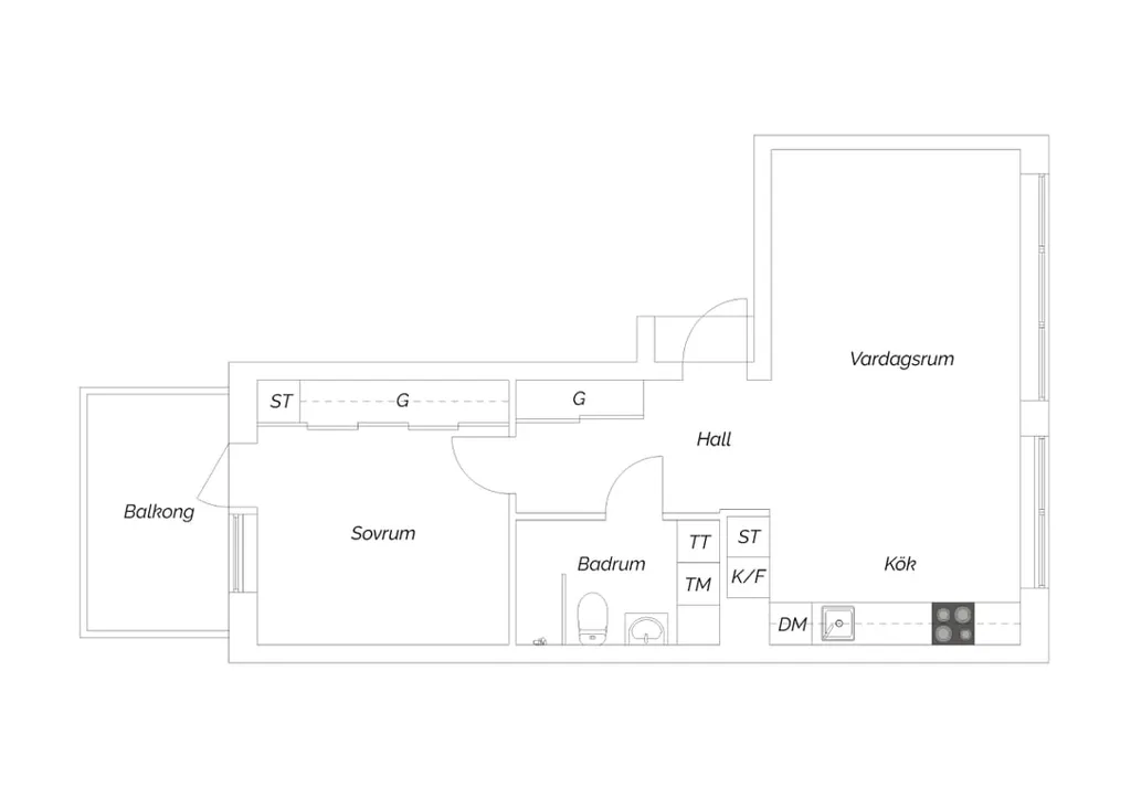 Plan - Modern Two-Bedroom Flat with Vättern View in Jönköping