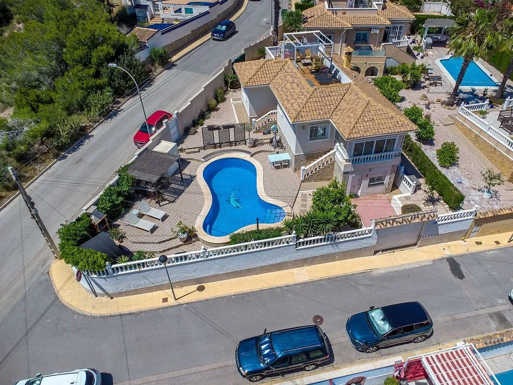 Aerial - Chalet with Pool and Sea View in El Galán