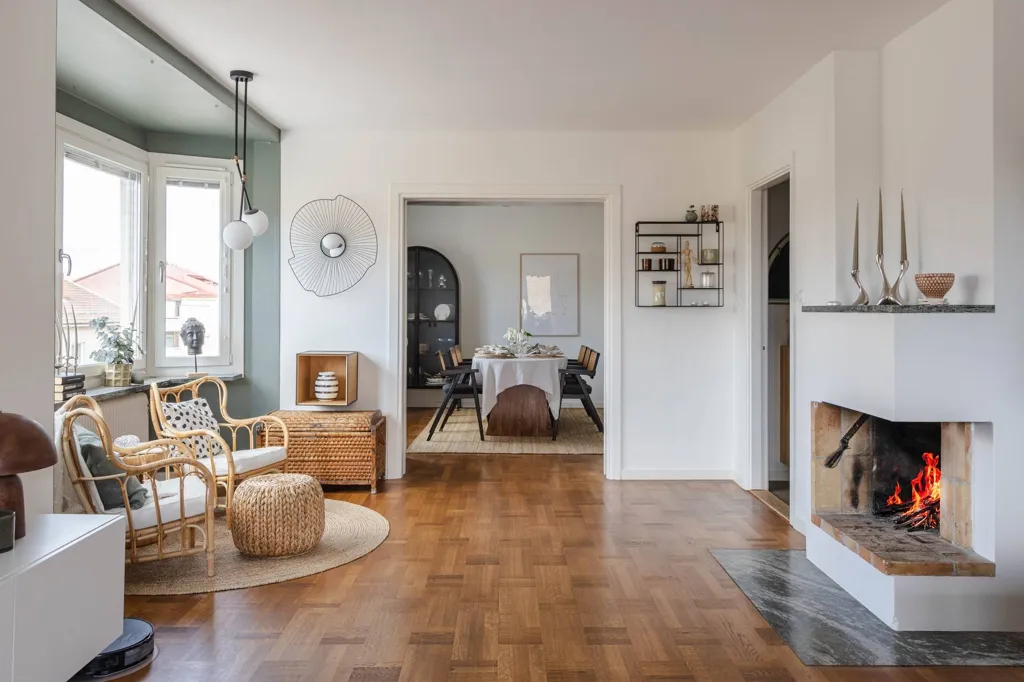 Living Room - Gable Flat with South-Facing Balcony in Västerås