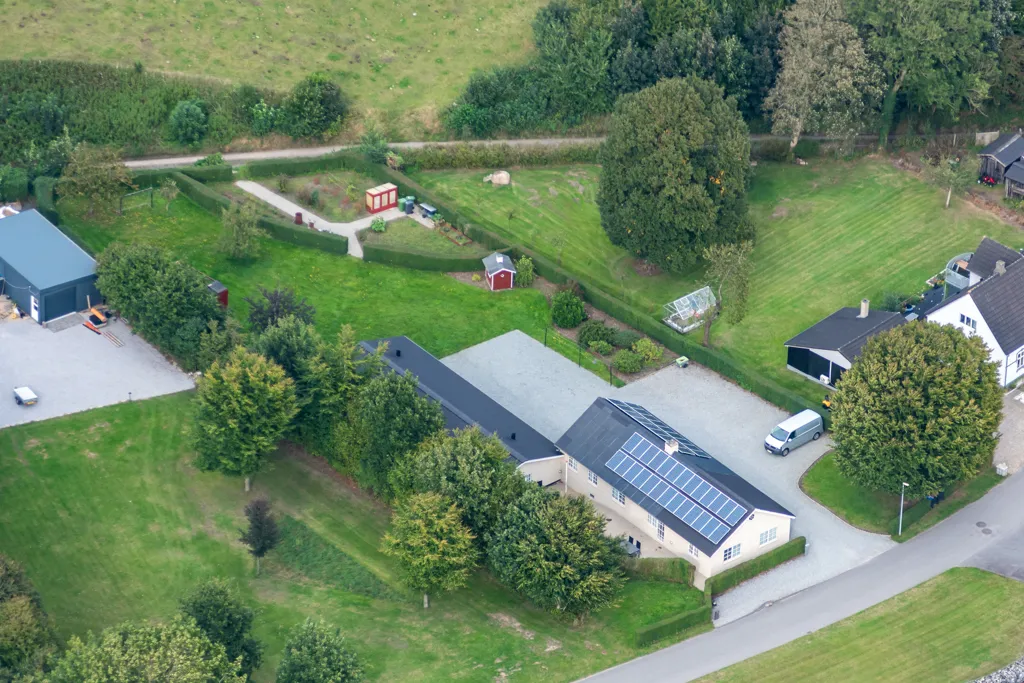 Vista aerea - Fenced Villa with Garden in Vojens