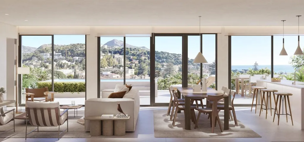 Living Room - Duplex with Pool in El Limonar, Málaga