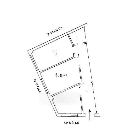 Planimetria - Three-Bedroom Flat with Courtyard in Cosenza