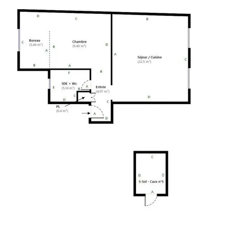 Plan - Appartement Meublé avec Vue sur la Ville à Paris