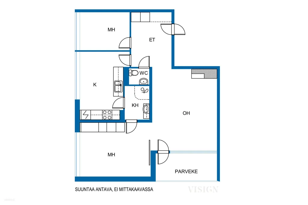 Plaan - Bright Corner Flat with Balcony in Parantola, Hyvinkää