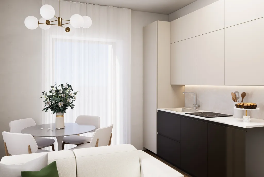 Cuisine - Ground Floor Apartment with Courtyard View in Torino