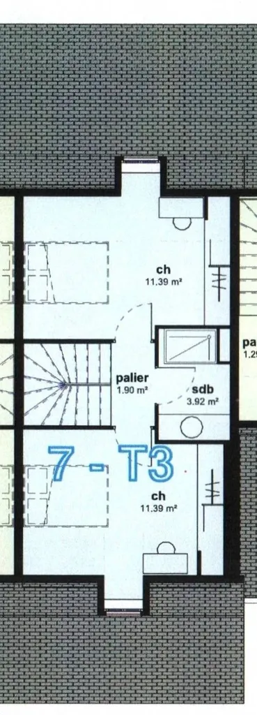 Plan - Appartement Duplex T3 Neuf avec Balcon à Argelès-Gazost