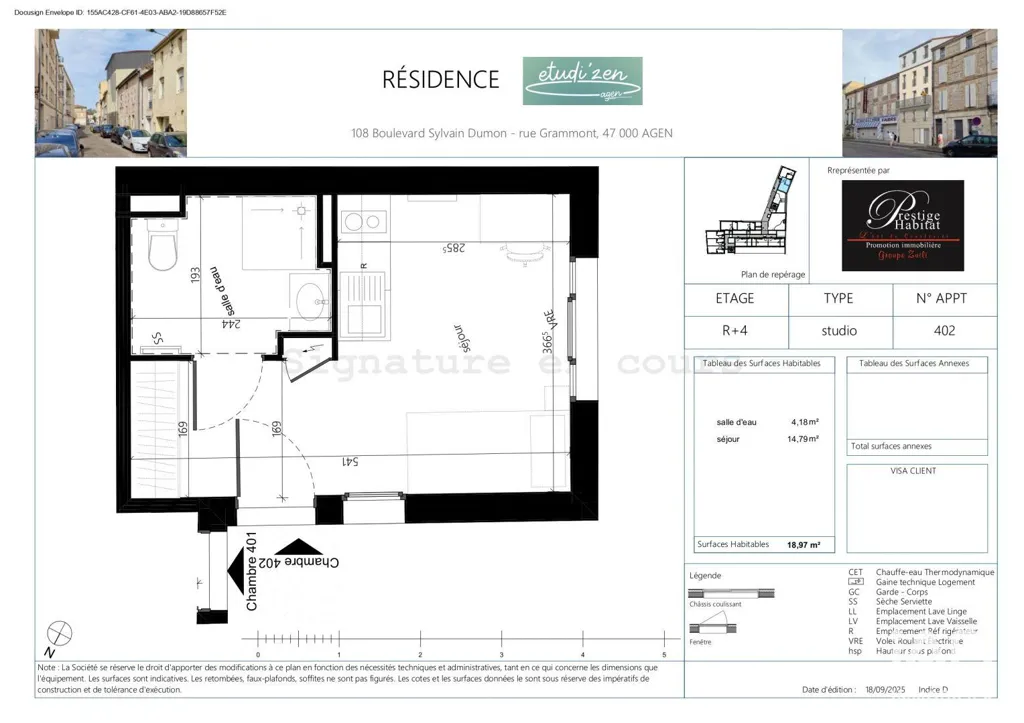 Plan - Studio Neuf avec Rooftop à Agen