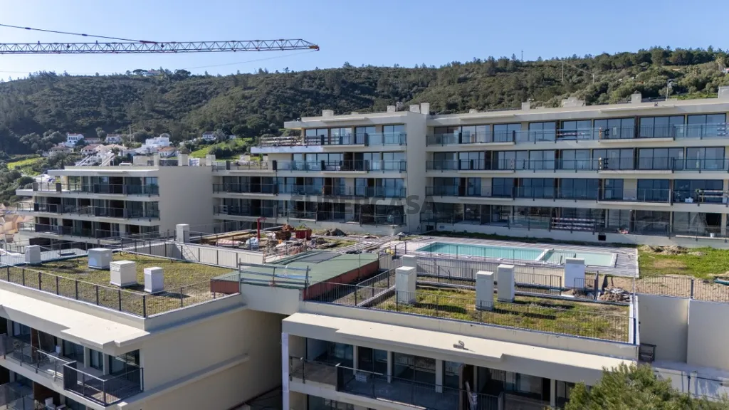 Vue aérienne - Duplex Flat with Sea View in Sesimbra