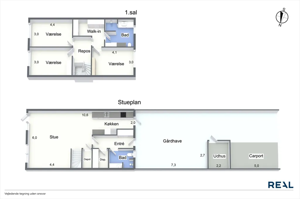 Plaan - 4-toaline maja asukohas Smørum