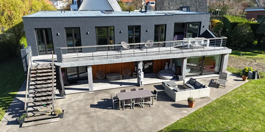 Vue aérienne - Maison avec Grand Jardin à Bredene, Proche de la Mer
