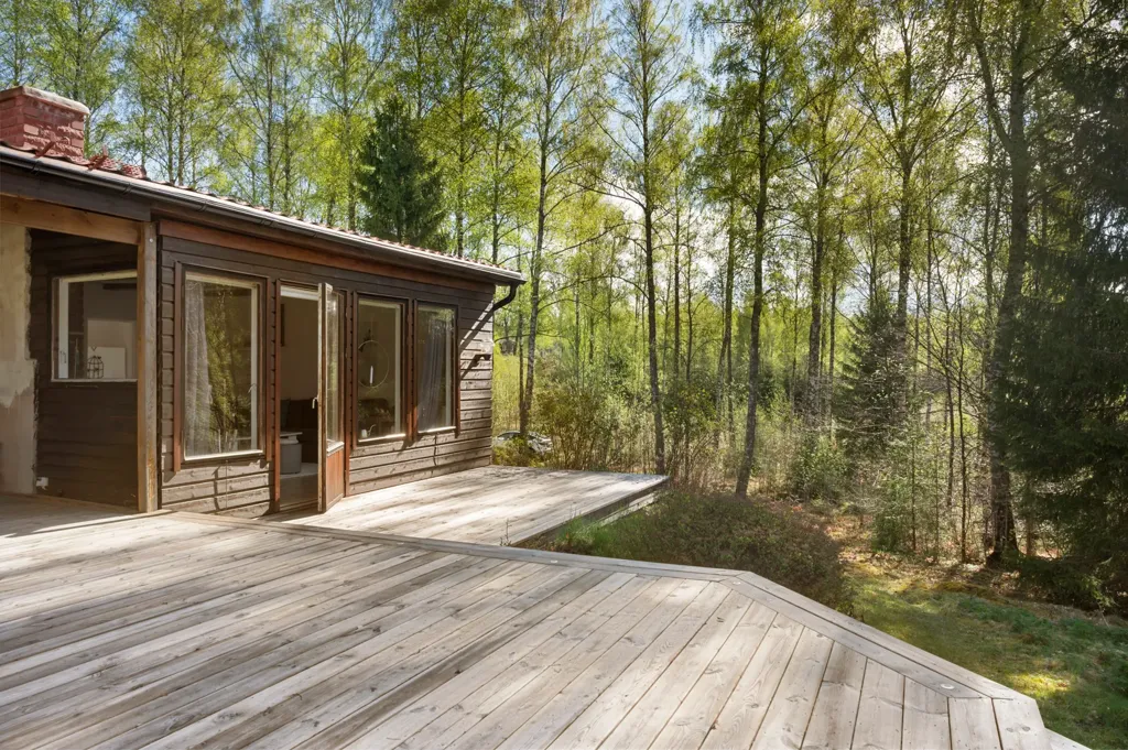 Terrass - Cottage with Lake View in Linesand