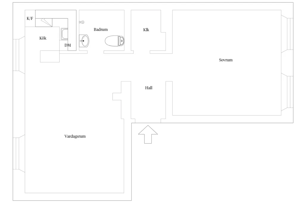 Plaan - Charming Two-Bedroom Flat with High Ceilings in Helsingborg