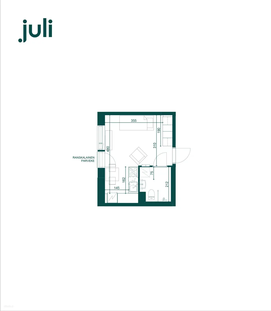 Plan - 1-Bedroom Flat with French Balcony in Vantaa
