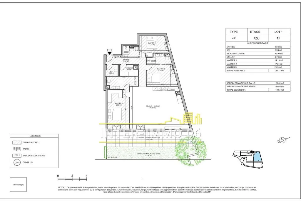 Plan - Appartement Luxueux avec Terrasse à Cannes