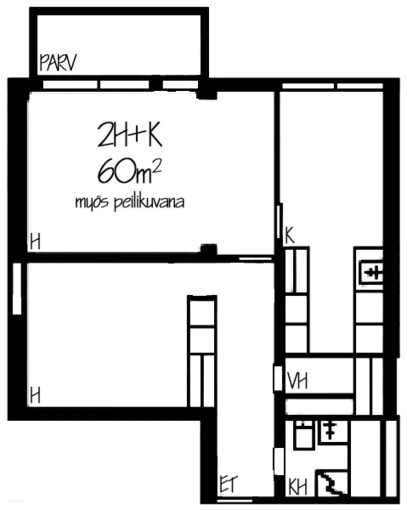 Plaan - 2-toaline korter asukohas FI