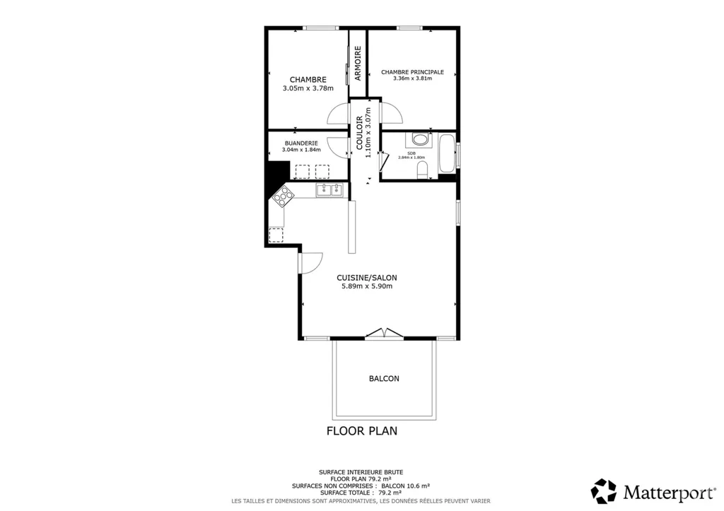 Plan - Appartement 2 Chambres avec Balcon à Grâce-Hollogne
