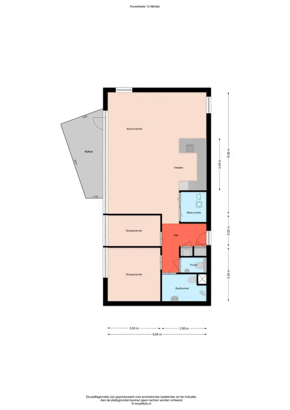Plan - Waterfront Flat with Dual Views in Almelo