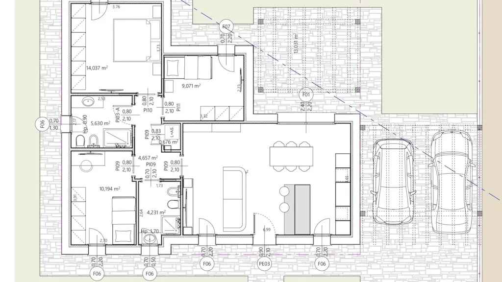 Plaan - Single-Storey Villa with Garden in Montirone