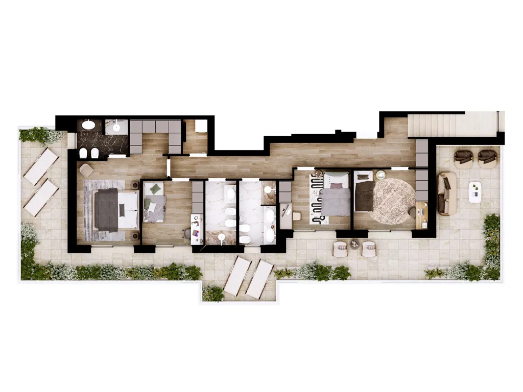 Plaan - Penthouse with 360 View in North Rome