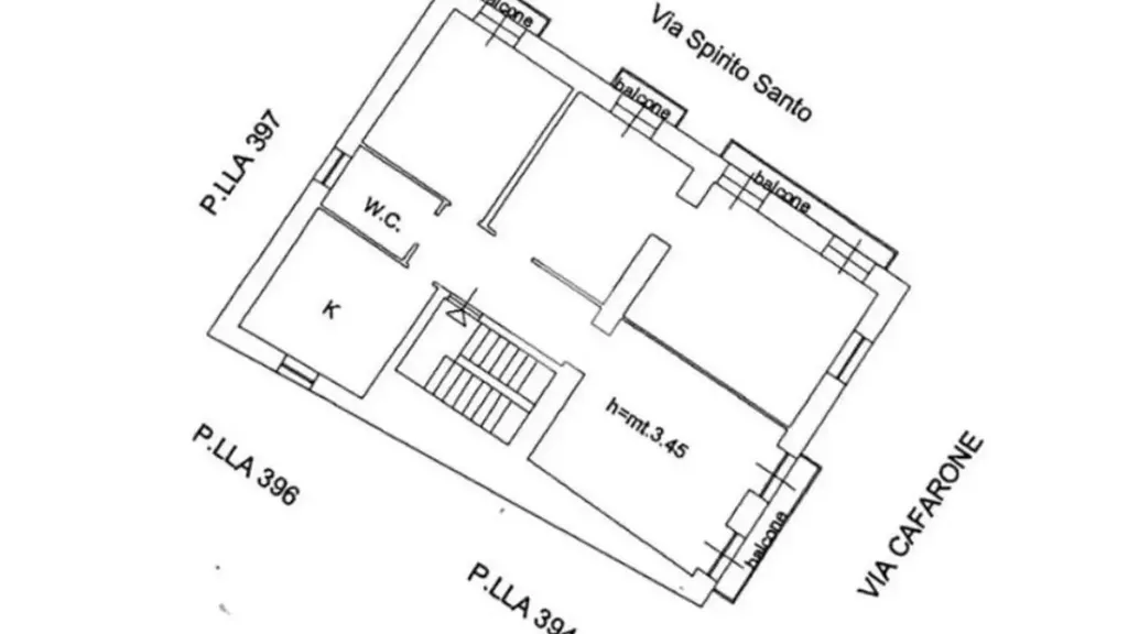 Plan - Apartment with Balconies in Cosenza Centre