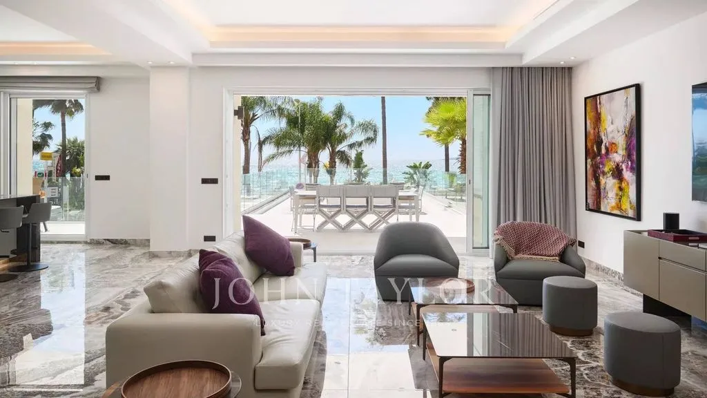 Séjour - Appartement Luxe avec Terrasse à Cannes