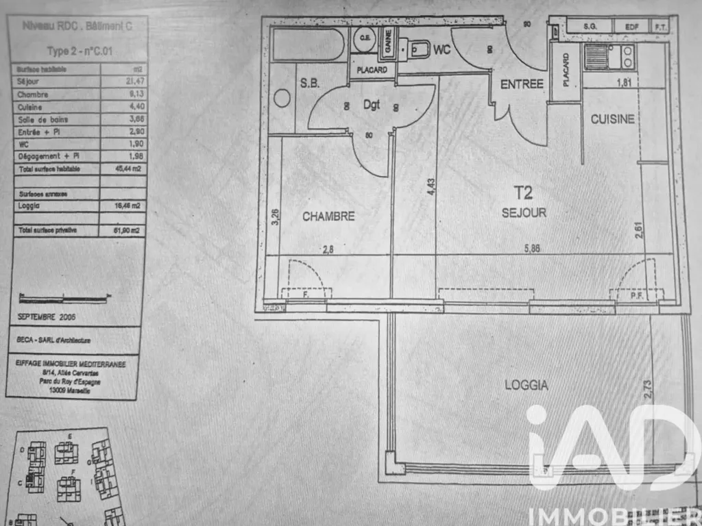 Plaan - T2 Apartment with Terrace in La Ciotat