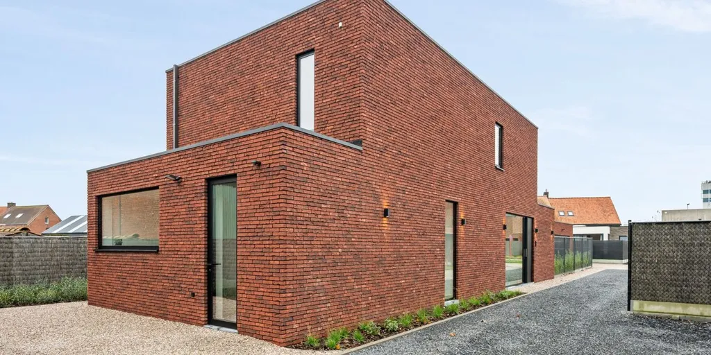 Extérieur - Maison Neuve avec Terrasse et Jardin à Langemark