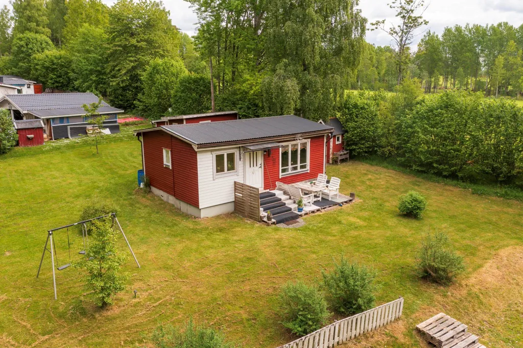 Aerial - Cottage with Private Boat Dock in Olarp