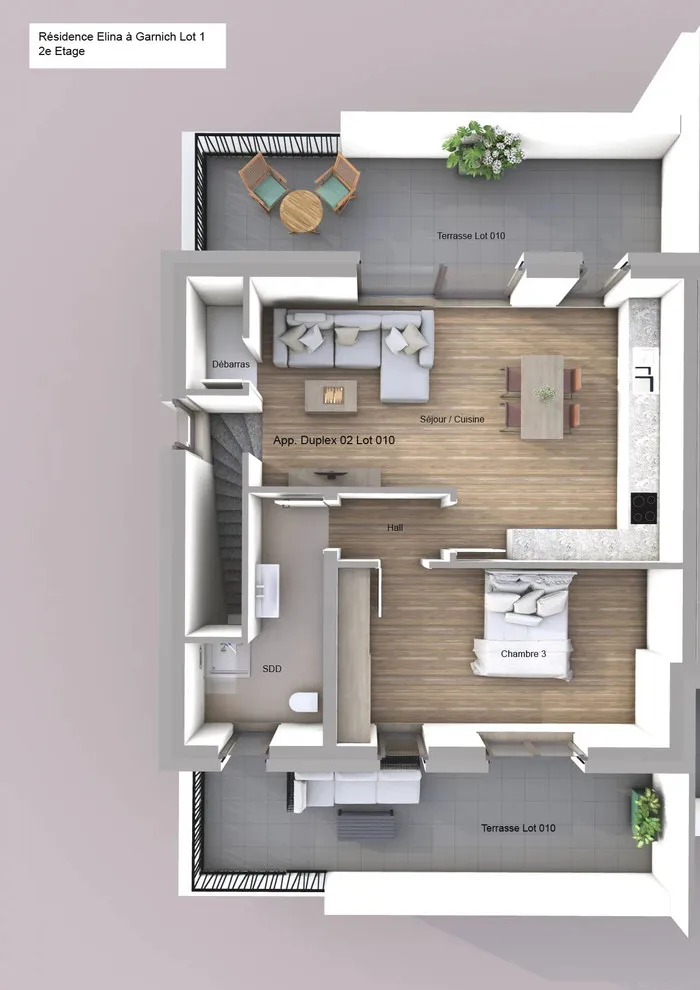 Plaan - Duplex Apartment with Terraces in Garnich