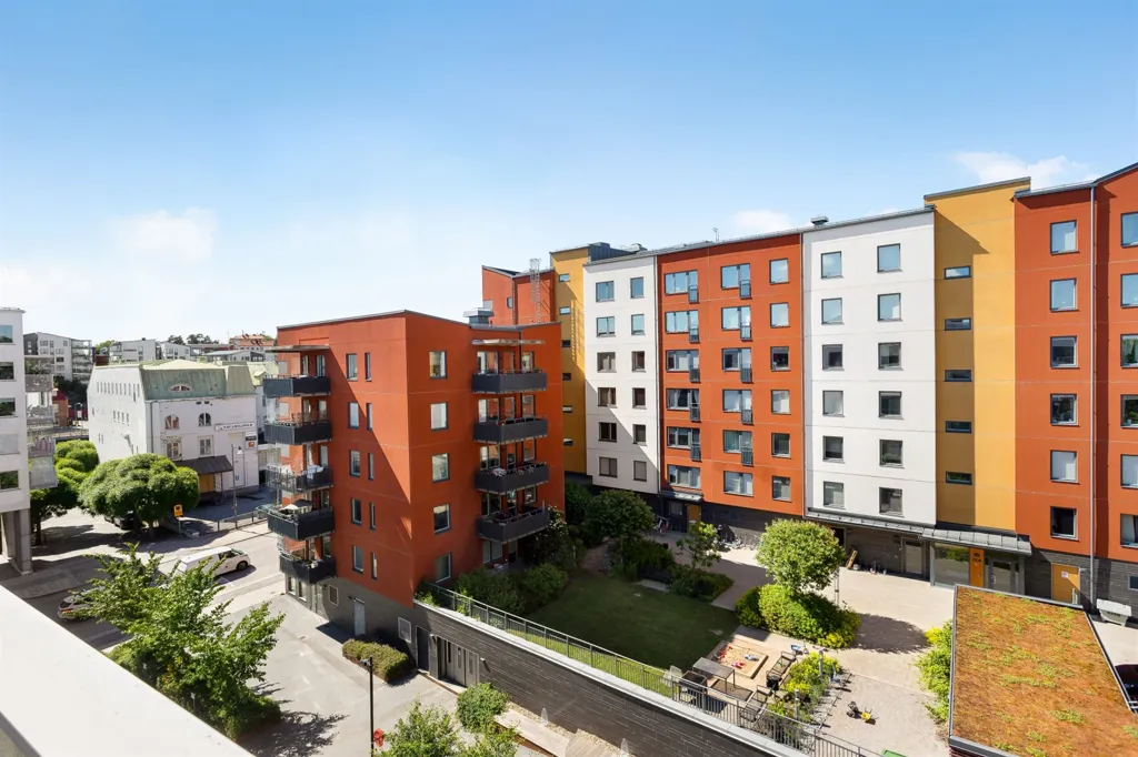 Vista aerea - Terrace Flat with South-West Balcony in Sundbyberg