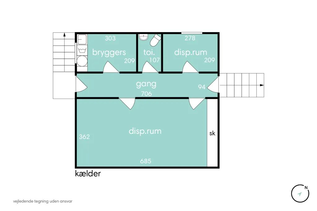 Planimetria - Villa with Terraces in Haslev
