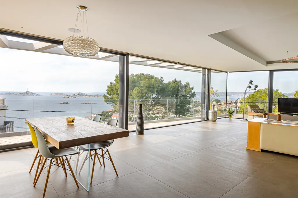 Séjour - Villa Vue Mer Panoramique à Marseille - Roucas Blanc