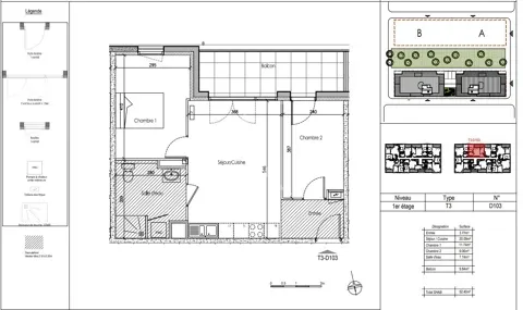 Plan - Appartement Neuf avec Balcon à Trelazé