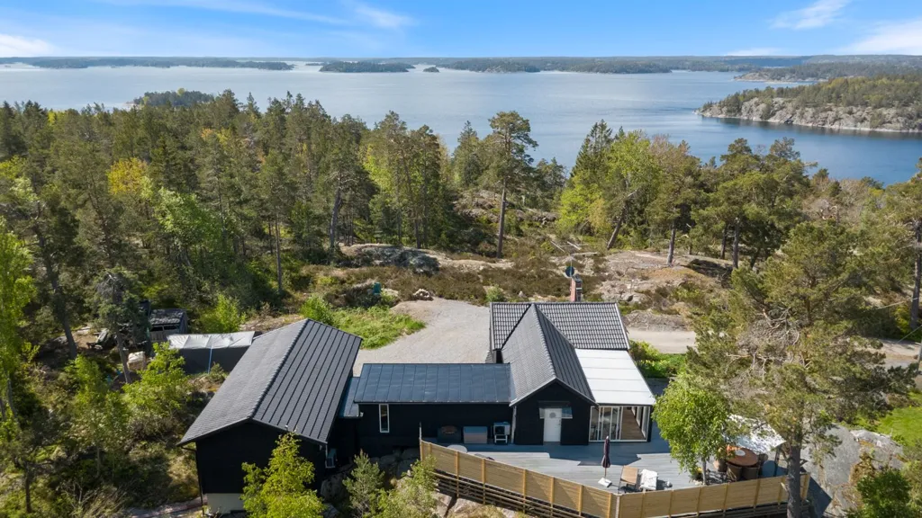 Aerial - Seaside Villa with Sauna & Pool near Ingaröfjärden