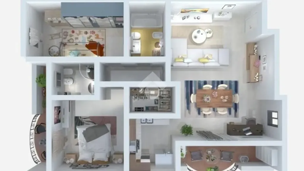 Plan - Attico with Balcony in Crespiatica