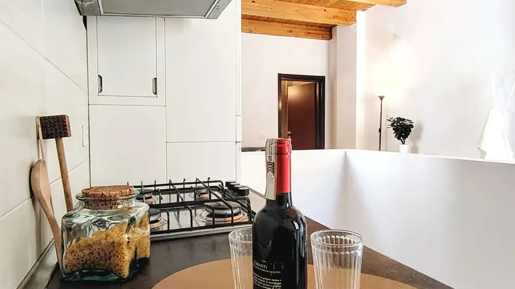 Köök - Studio with Private Courtyard in Cento