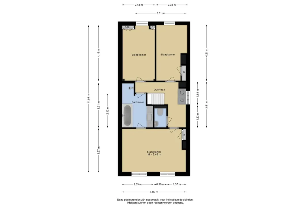 Floor Plan - 4-room house in Leiden