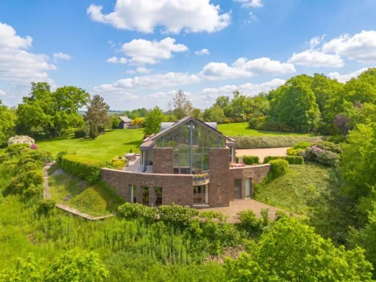 Vue aérienne - Villa avec Vues Panoramiques sur Côteau