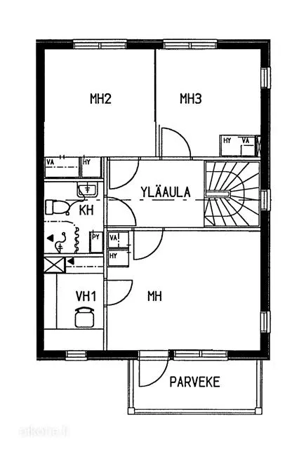 Planimetria - Two-Storey Asumisoikeus with Garden in Kilo, Espoo