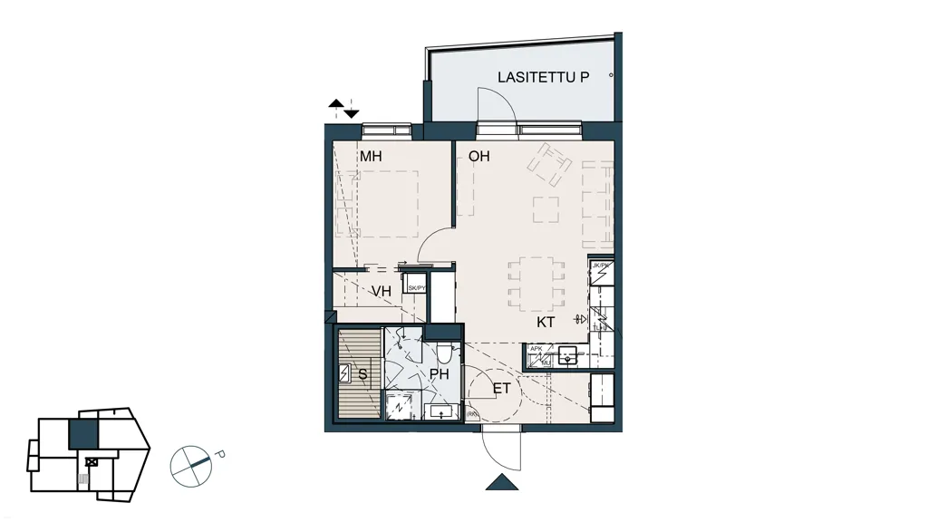 Plan - New Flat with Sauna in Kerava