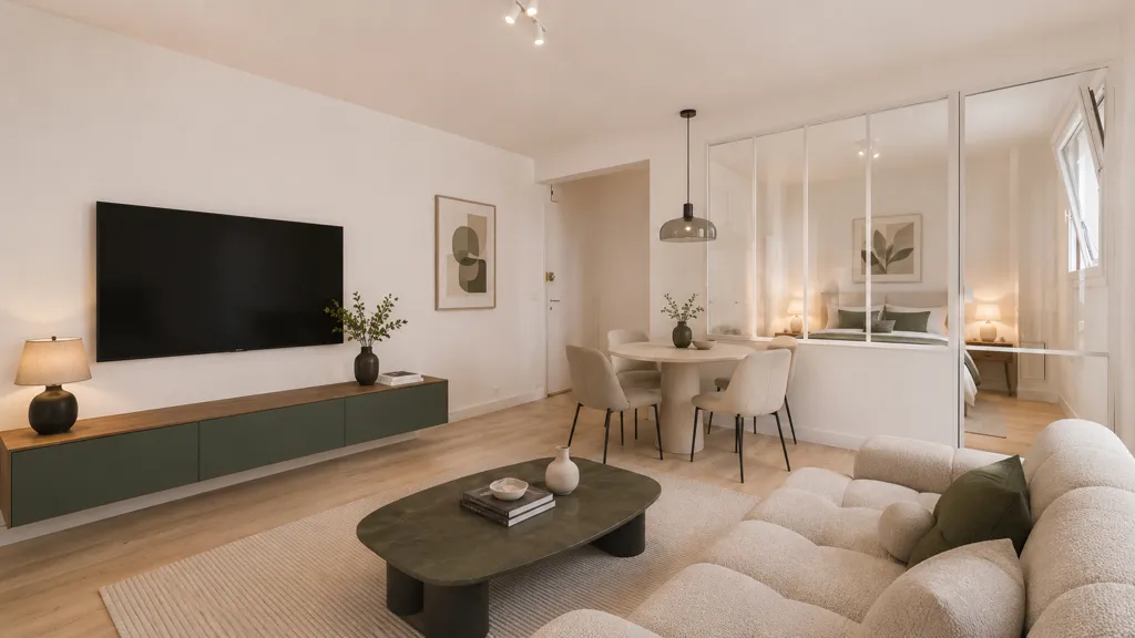 Soggiorno - 2-Bedroom Apartment with Balcony in Levallois-Perret