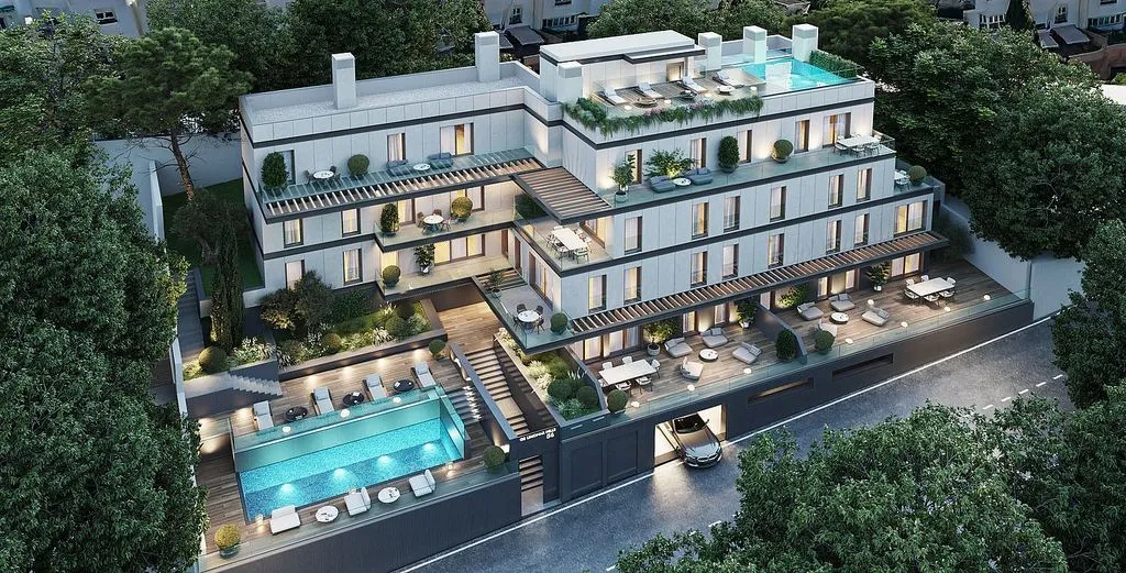 Vista aerea - New Flat with Pool in El Limonar, Málaga
