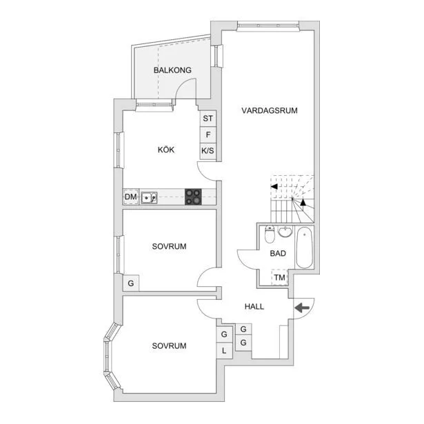 Plan - Penthouse with Balcony in Stenhagen