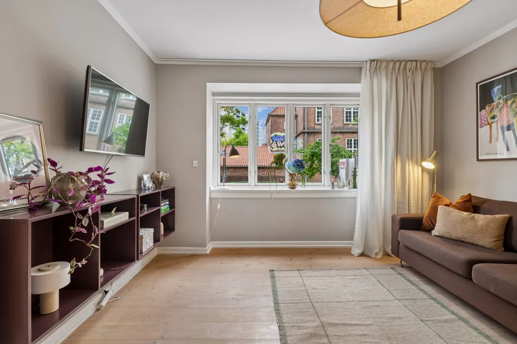 Living Room - Apartment with Brick Facade in Copenhagen N