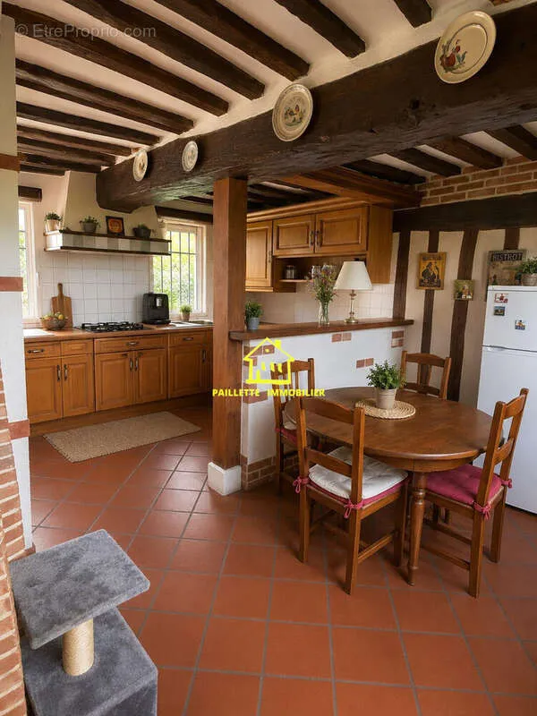 Kitchen - Charming Traditional House with Garden in Etainhus