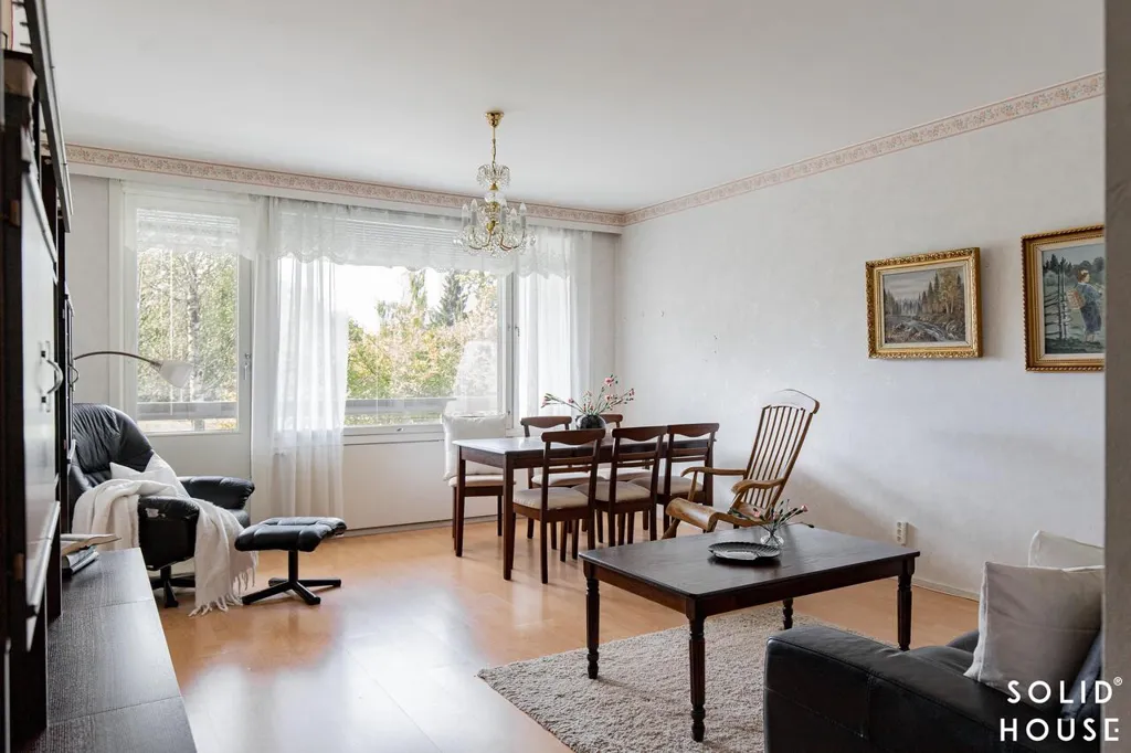 Living Room - Spacious Apartment with Balcony in Laitila