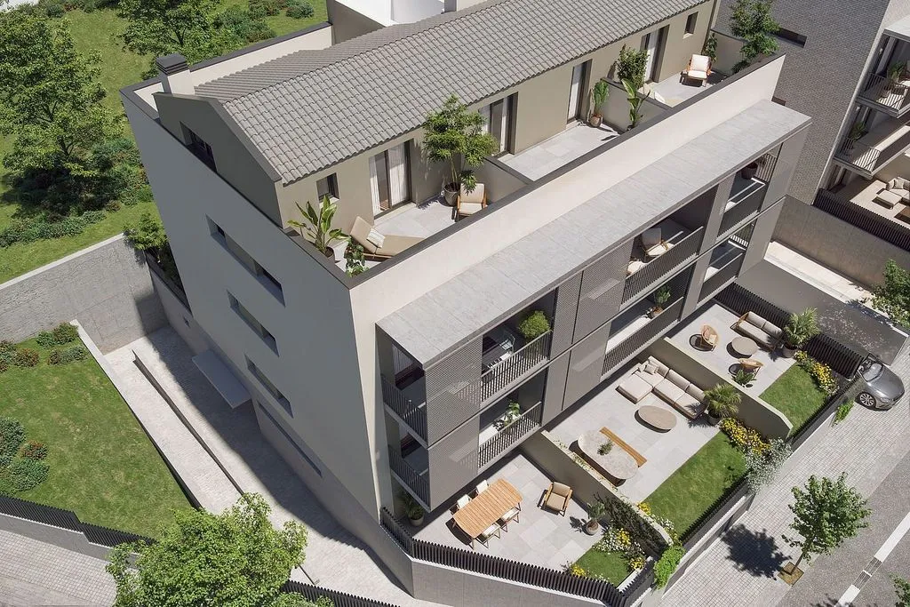 Vue aérienne - New Duplex Apartment with Pool in Barcelona